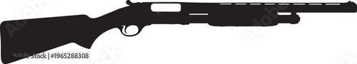 Black rifle, shotgun, gun silhouette, firearm, weapon, vector illustration