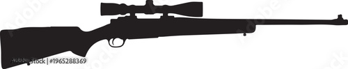 Rifle, sniper rifle, gun silhouette, black rifle, hunting rifle, vector
