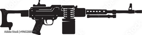 Rifle, assault rifle, gun, black silhouette, vector, firearm, military