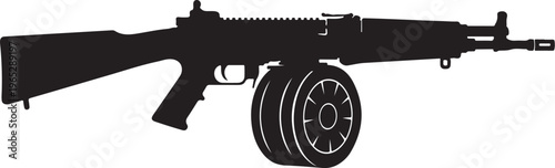 Rifle, machine gun, assault rifle, black silhouette, weapon icons