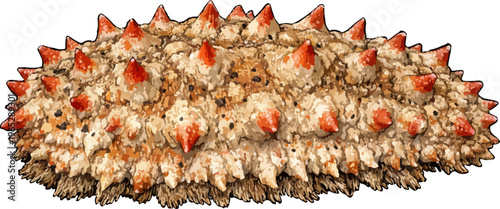 Thelenota ananas illustration art