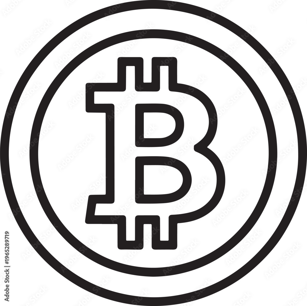 Obraz premium Bitcoin cryptocurrency logo icon symbol