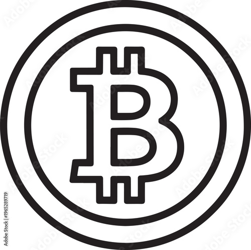 Bitcoin cryptocurrency logo icon symbol