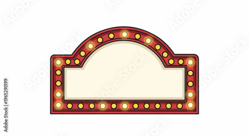 Brightly lit marquee sign with a blank creamy center for text