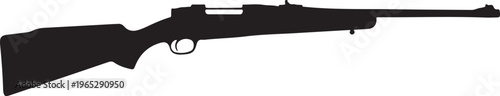 Rifle, gun, firearm, silhouette, black, vector, illustration, weapon, hunting, military