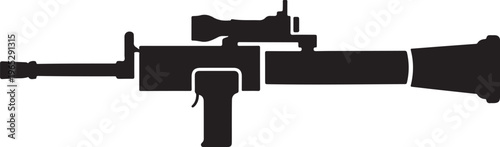 Rifle, gun, assault rifle, black silhouette, firearm, vector illustration, military, weapon, modern rifle