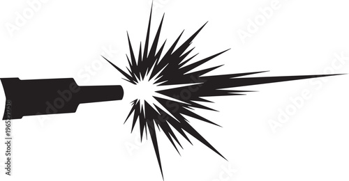 Welding, spark, electric arc, black silhouette, industrial icon