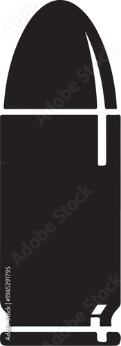 Bullet, ammunition, gun, firearm, silhouette, icon, black, white background