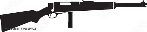 Rifle, gun, firearm, silhouette, black, vector, illustration, weapon, military, assault rifle