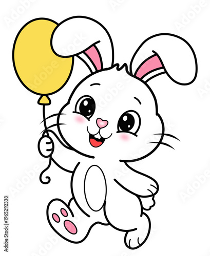 Cute Bunny with Balloon