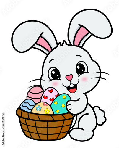 Cute Bunny with Basket 