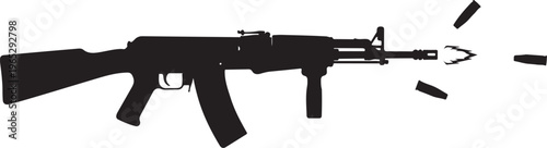 Rifle silhouette, assault rifle, gun icon, black weapon