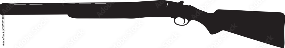 Obraz premium Rifle, shotgun, gun silhouette, hunting, weapon icon, vector illustration