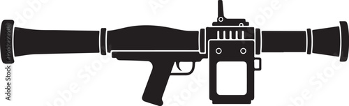 Black rifle vector, assault rifle icon, gun silhouette, firearm illustration, military weapon
