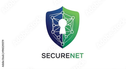 Free Download Digital Security Shield Logo with Network Connections and Keyhole - GFXLoad