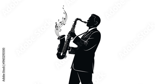 Man playing a saxophone instrument music.