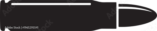 Bullet, ammunition, firearm, vector icon, black silhouette, weapon symbol