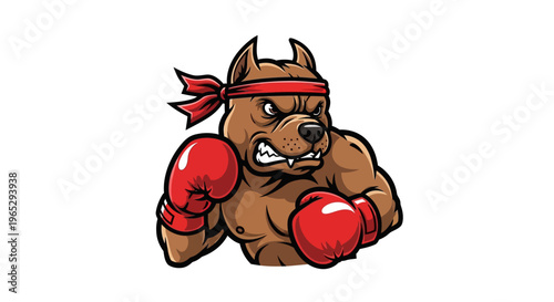 Aggressive Boxer Dog Mascot Ready for Fight.