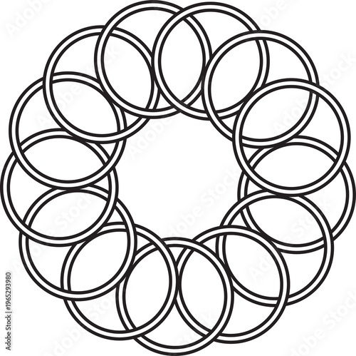 Set of various overlapping elements. Geometric design