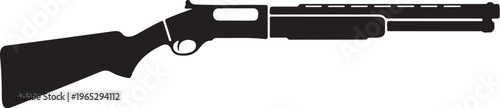 Rifle, shotgun, black, vector, illustration, firearm, hunting, weapon, silhouette