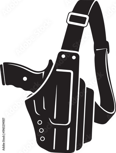 Holster, Shoulder Holster, Gun Holster, Black Leather Holster