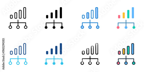 Tableau sur toile Data visualization icons set multiple style collection