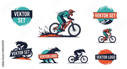 Collection of Mountain Biking and Vector Logos.