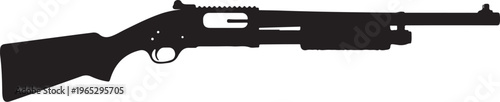 Black rifle, shotgun vector, silhouette, firearm icon, weapon illustration