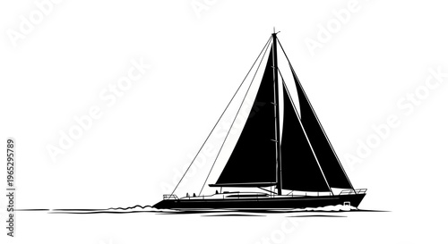 Sailing yacht on the water.