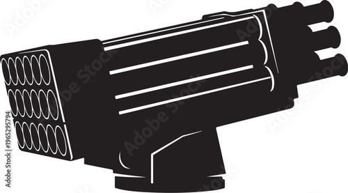 Black, futuristic, sci-fi, gun, blaster, weapon, vector, illustration, graphic