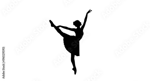 Silhouette of Female Ballet Dancer Posing.