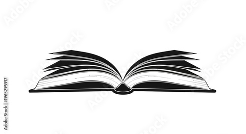 Open Book with Pages Turning.