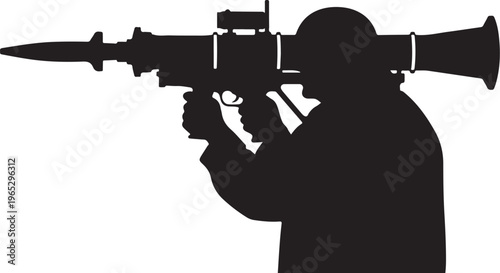 Military, soldier, rifle, combat, black silhouette, vector icon, warfare, army