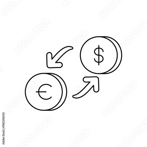 Currency Exchange icon clean and modern vector illustration
