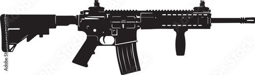 Rifle, assault rifle, black rifle, gun, weapon, vector illustration, firearm, military