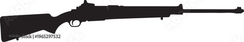 Rifle silhouette, black gun, vector weapon, firearm illustration