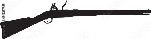 Rifle silhouette, black gun, firearm icon, vector illustration