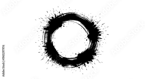 Black Circle Brush Stroke Effect.