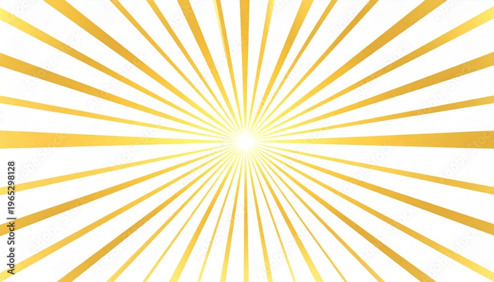 Obraz premium Golden Sunburst Radiating From Center Against White Background