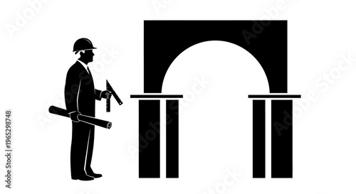 Construction worker with a hammer.