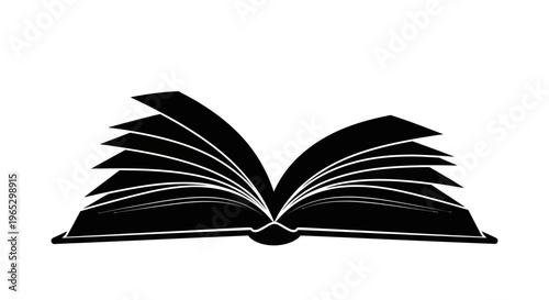 Open Book with Pages Turning.