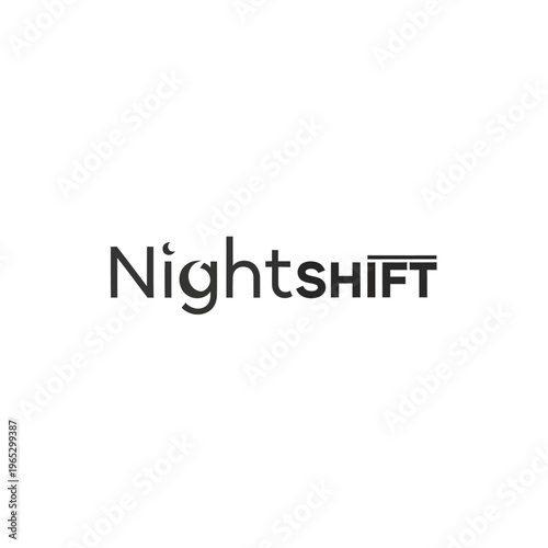 Nightshift Logo Design Minimalist Typography.