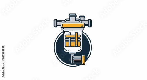 Stylized illustration of a water filtration system