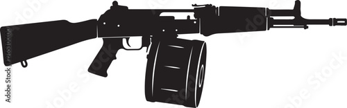 Black rifle vector, assault rifle silhouette, gun illustration, weapon icon