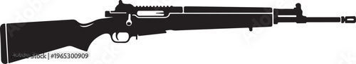 Rifle, gun, firearm, black silhouette, vector illustration, assault rifle, weapon, military, hunting