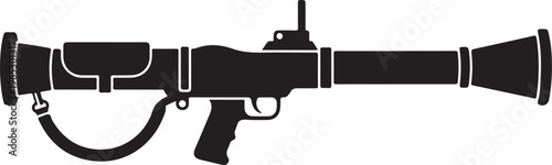 Sniper rifle, black vector icon, gun silhouette, firearm illustration