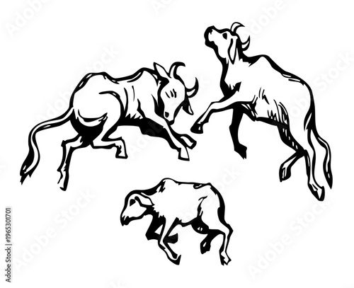 Vector drawing. Cattle plague icon