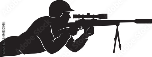 Black rifle, assault rifle, gun icon, weapon symbol, vector illustration