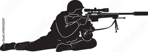 Rifle, gun, shotgun, weapon, black silhouette, vector illustration, hunting, firearm