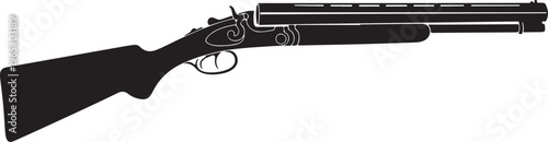 Rifle, gun, shotgun, weapon, black silhouette, vector illustration, hunting, firearm